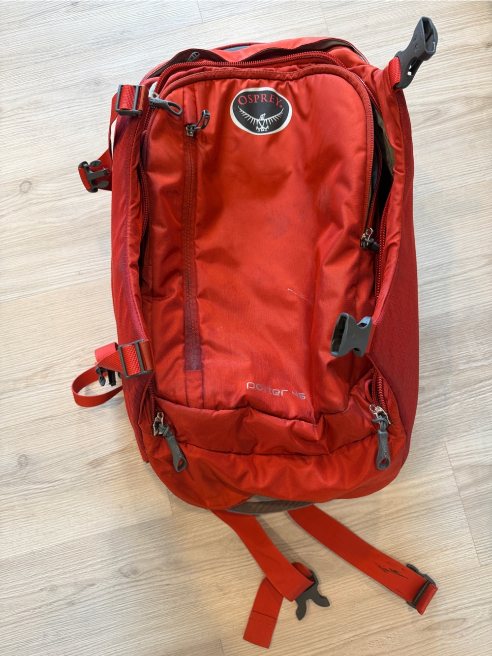 OSPREY Red Men's Daypack with Multiple Zips